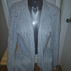 SO Lightweight Gray Knit Cardigan with Deep Front Pockets Size Medium